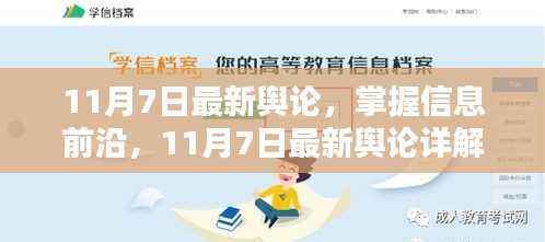 11月7日最新舆论动态,洞悉前沿信息,详解与应对步骤