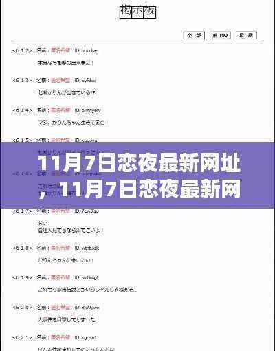 11月7日恋夜最新网址大全,全面评测与详细介绍