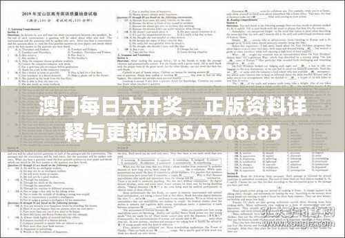 澳门每日六开奖,正版资料详释与更新版BSA708.85