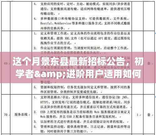 月景东县最新招标公告详解，初学者与进阶用户获取指南及理解步骤教程