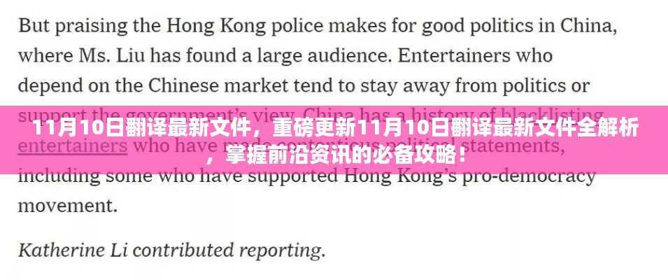 11月10日翻译最新文件全解析,掌握前沿资讯的必备攻略