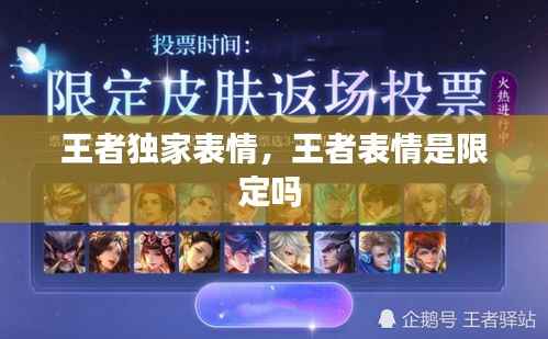 王者独家表情,王者表情是限定吗