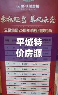 平城特价房源最新动态,今日惊喜优惠消息!
